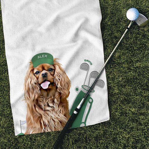 Custom Pet Golf Towel Using Pet Photo + Pet Name Personalized Dog Golf Towels Custom Cat Golf Towels Personalised Dog Towel Custom Cat Towel QFTD5280402 - Image 4