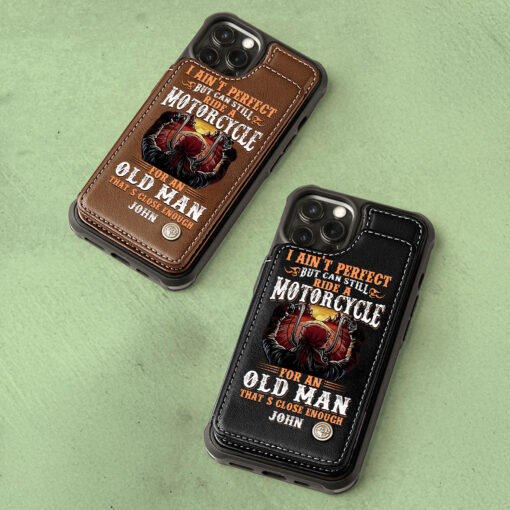 Personalized Motorcycle Leather Flip Wallet Phone Case, Gift For Biker UKND5260406 - Image 5