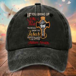 Personalized Jesus Washed Denim Print Cap QFTD5010401