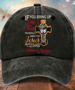 Personalized Jesus Washed Denim Print Cap QFTD5010401
