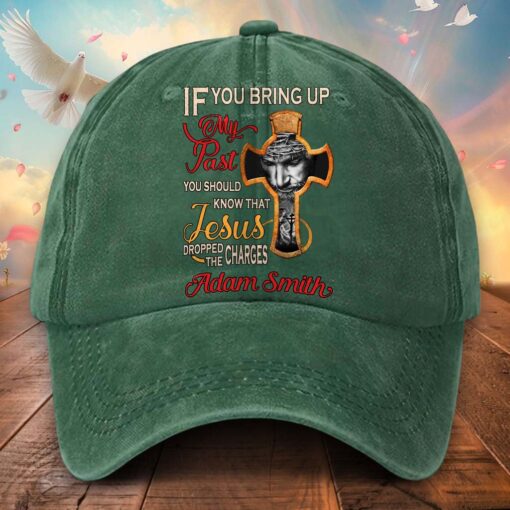 Personalized Jesus Washed Denim Print Cap QFTD5010401 - Image 5