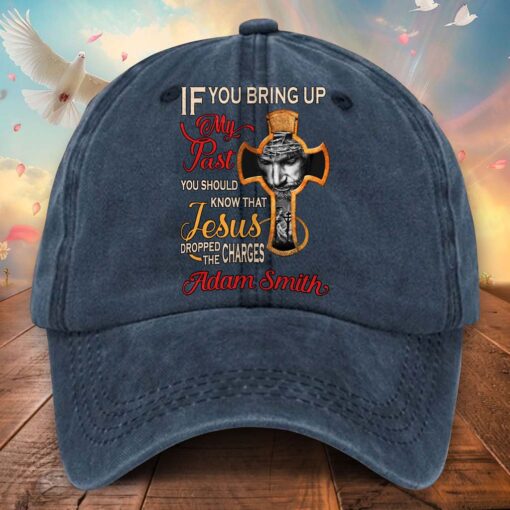 Personalized Jesus Washed Denim Print Cap QFTD5010401 - Image 4