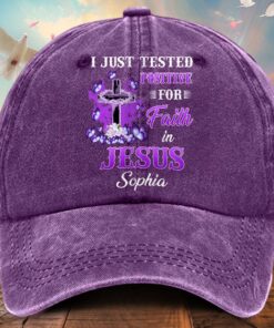 Personalized Jesus Washed Denim Print Cap QFTD5010403