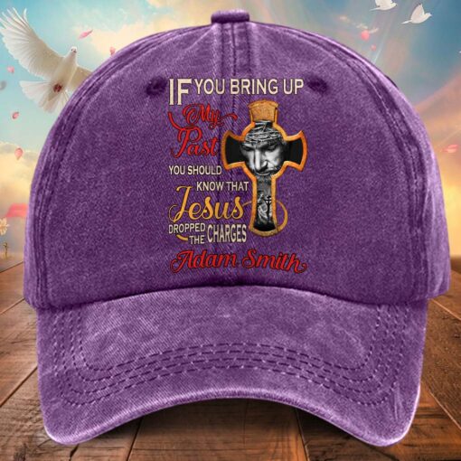 Personalized Jesus Washed Denim Print Cap QFTD5010401 - Image 2