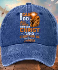 Personalized Jesus Washed Denim Print Cap QFTD5010402