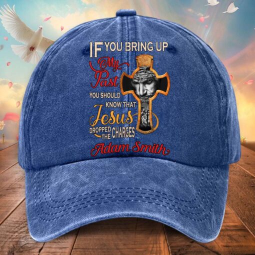 Personalized Jesus Washed Denim Print Cap QFTD5010401 - Image 6