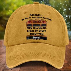 Custom Bus Driver  Distressed Washed Cotton Printed Hat UKTD5290401