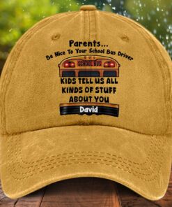 Custom Bus Driver  Distressed Washed Cotton Printed Hat UKTD5290401