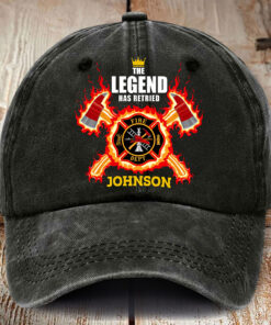 Personalized Firefighter Distressed Washed Cotton Printed Hat MQTO5090504