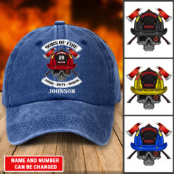 Personalized Firefighter Distressed Washed Cotton Printed Hat UKTZ5130503