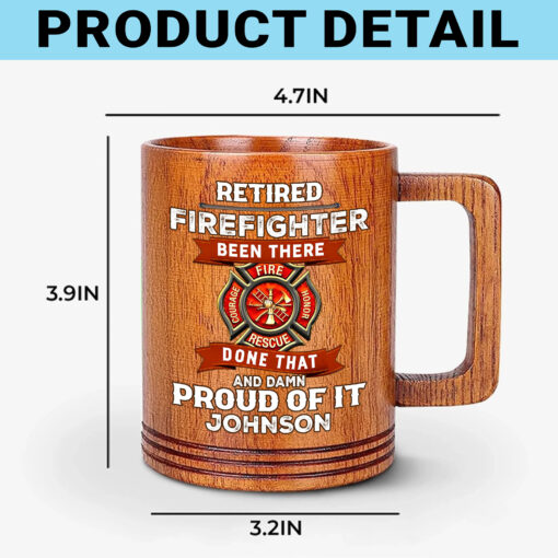 Personalized Firefighter Wooden Mug QFTZ5210507 - Image 3