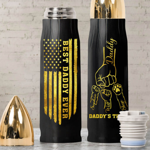 Personalized Dad And Kids Hands  Bullet Tumbler QFND5070501