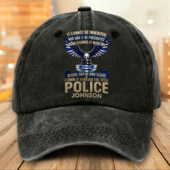 Personalized Police Distressed Washed Cotton Printed Hat MQTO5200503