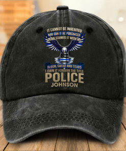 Personalized Police Distressed Washed Cotton Printed Hat MQTO5200503