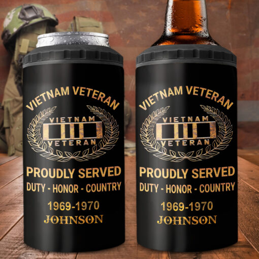 Personalized Vietnam Veteran Can Cooler Tumbler UKNT5130505