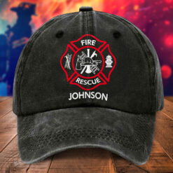 Personalized Firefighter Distressed Washed Cotton Printed Hat MQHA5240503