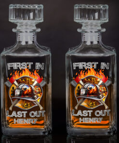 Custom Name Firefighter First In Last Out Whisky Bottle THHH5260501