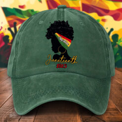 Personalized Juneteenth Distressed Washed Cotton Hat  UKHA5290502