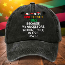 Personalized Juneteenth Distressed Washed Cotton Hat  UKHA5290504