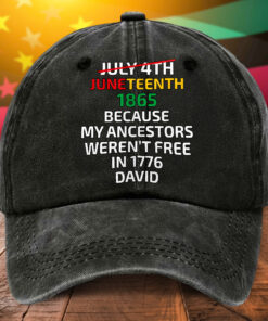 Personalized Juneteenth Distressed Washed Cotton Hat  UKHA5290504