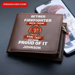 Personalized Firefighter Leather Wallet, Gift For Fireman, Retired Firefighter Gift UKHM5060504