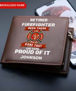 Personalized Firefighter Leather Wallet, Gift For Fireman, Retired Firefighter Gift UKHM5060504