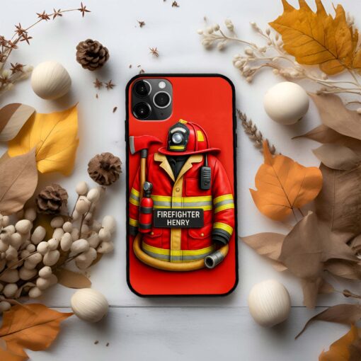 Personalized Firefighter Phone Case, Retired Firefighter Gift, Gift For Fireman UKHH5060505 - Image 5