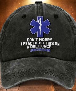 Personalized EMS Distressed Washed Cotton Printed Hat MQND5260501
