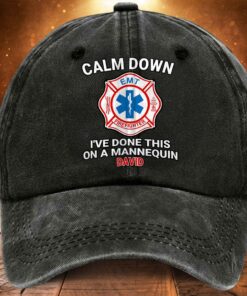 Personalized EMS Distressed Washed Cotton Printed Hat MQND5260502