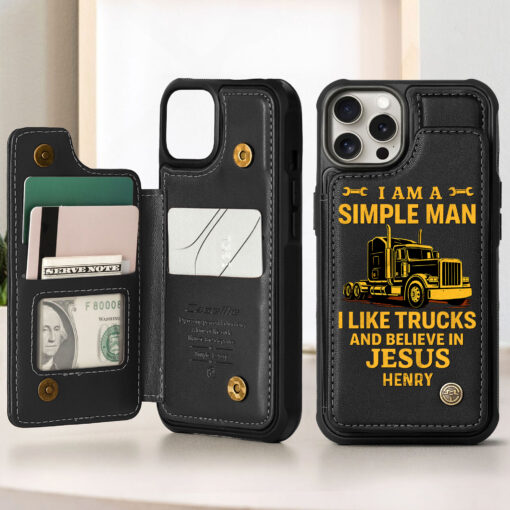 Personalized Truck Driver Leather Flip Wallet Phone Case MQHH5070503 - Image 2