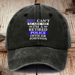 Personalized Police Distressed Washed Cotton Printed Hat MQHM5290504