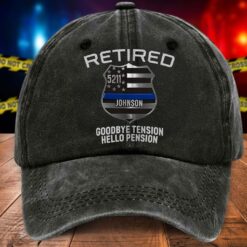 Personalized Police Distressed Washed Cotton Printed Hat MQND5070506
