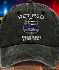 Personalized Police Distressed Washed Cotton Printed Hat MQND5070506