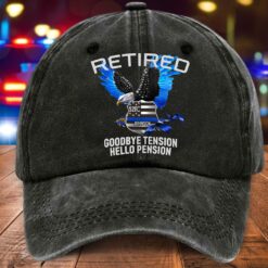 Personalized Police Distressed Washed Cotton Printed Hat MQND5080501