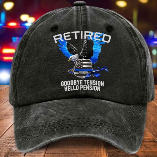 Personalized Police Distressed Washed Cotton Printed Hat MQND5080501