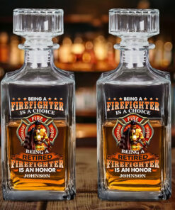 Personalized Firefighter Whiskey Bottle, Gift For Fireman, Retired Firefighter UKTO5080501