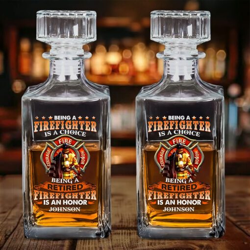 Personalized Firefighter Whiskey Bottle, Gift For Fireman, Retired Firefighter UKTO5080501