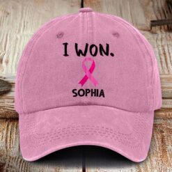 Personalized Breast Cancer Awareness Distressed Washed Printed Hat NPHM5080504