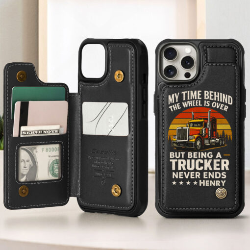 Personalized Truck Driver Leather Flip Wallet Phone Case MQHH5090502