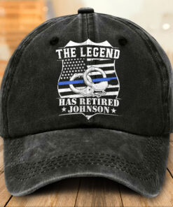 Personalized Police Distressed Washed Cotton Printed Hat MQTO5140504