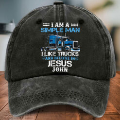 Personalized Truck Driver Distressed Washed Cotton Printed Hat MQPY5090502