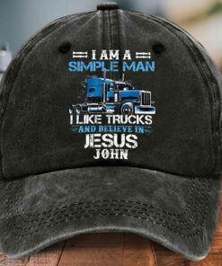 Personalized Truck Driver Distressed Washed Cotton Printed Hat MQPY5090502