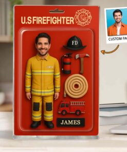 Personalized Photo Face Firefighter Acrylic Block Plaque, Retired Firefighter Gift, Gift For Fireman UKHM5090505