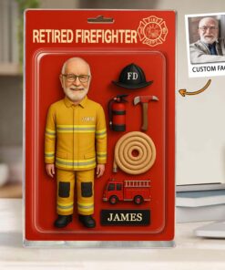 Personalized Photo Face Firefighter Acrylic Block Plaque, Retired Firefighter Gift, Gift For Fireman UKHM5090506