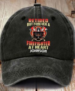 Personalized Fire Fighter Distressed Washed Cotton Printed Hat MQHM5100504