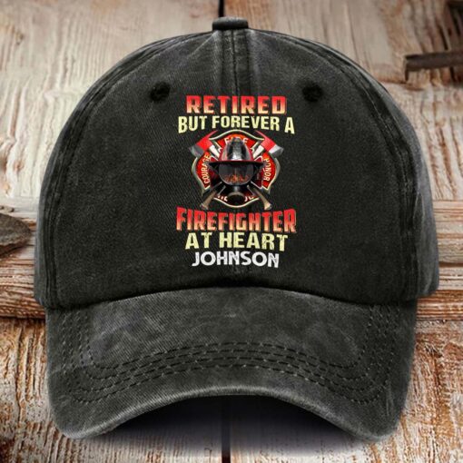 Personalized Fire Fighter Distressed Washed Cotton Printed Hat MQHM5100504