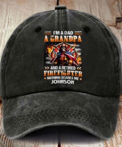 Personalized Fire Fighter Distressed Washed Cotton Printed Hat MQHM5120501