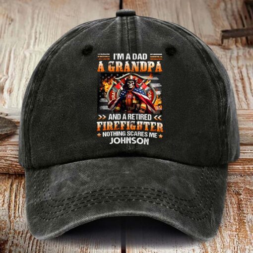 Personalized Fire Fighter Distressed Washed Cotton Printed Hat MQHM5120501