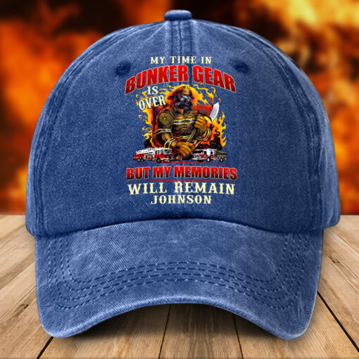 Personalized Firefighter Distressed Washed Cotton Printed Hat UKTZ5120505 - Image 4