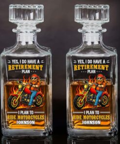 Personalized Motorcycle Whiskey Bottle, Gift For Biker UKND5120502